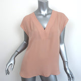 Theory Blouse Orwin Pale Rose Silk Georgette Size Small Cap Sleeve Top NEW
