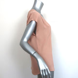 Theory Blouse Orwin Pale Rose Silk Georgette Size Small Cap Sleeve Top NEW