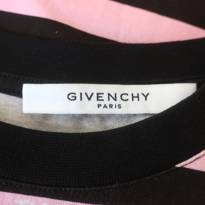 Givenchy Full Moon Striped T-Shirt Pink/Black Size Small Short Sleeve Top