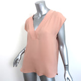 Theory Blouse Orwin Pale Rose Silk Georgette Size Small Cap Sleeve Top NEW
