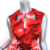Peter Pilotto Cutout Dress Red Floral Print Size US 4 Sleeveless Sheath