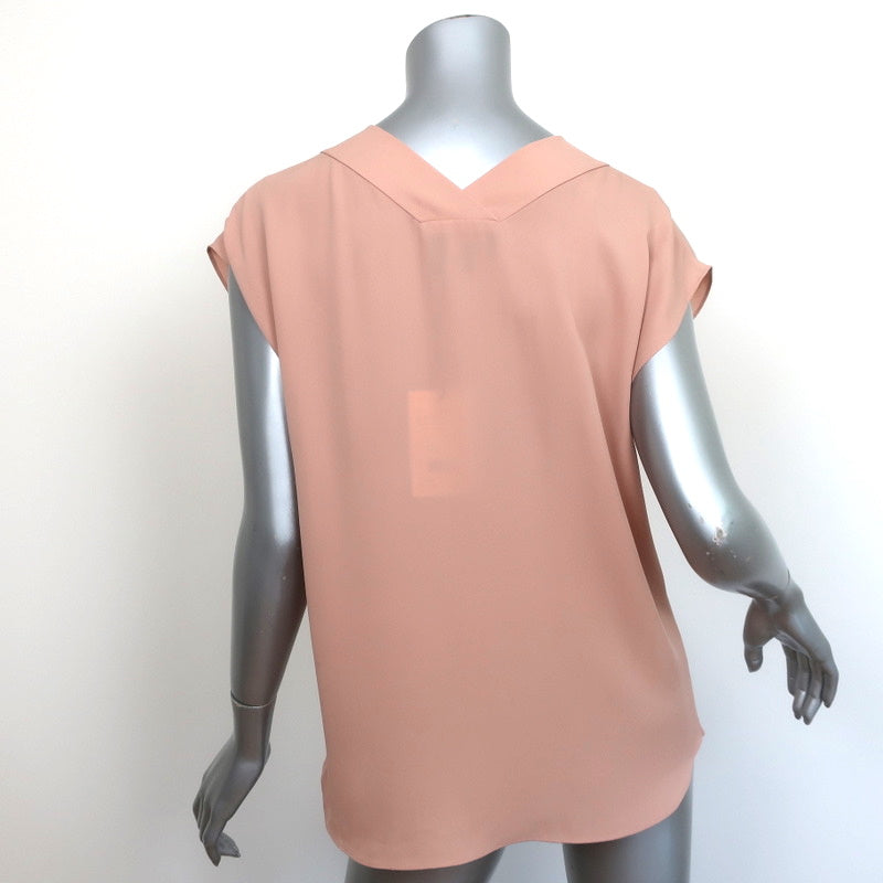 Theory Blouse Orwin Pale Rose Silk Georgette Size Small Cap Sleeve Top NEW