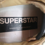 Golden Goose Superstar Sneakers Nude Suede & Gold Metallic Leather Size 37