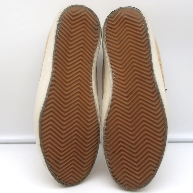 Golden Goose Superstar Sneakers Nude Suede &amp; Gold Metallic Leather Size 37