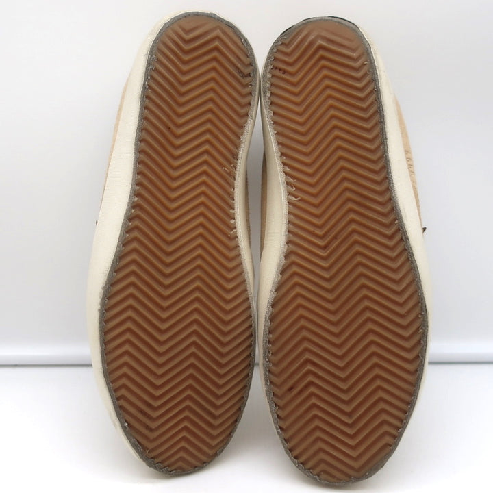 Golden Goose Superstar Sneakers Nude Suede &amp; Gold Metallic Leather Size 37