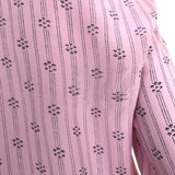 Isabel Marant Contrast-Trim Top Pink Striped Silk Size 40 Long Sleeve Blouse