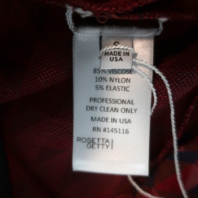 Rosetta Getty Cropped Flare Pants Red Geometric Jacquard Size Small NEW