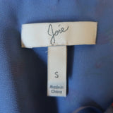 Joie Cold-Shoulder Dress Dinesha Blue Ruffled Strawberry Print Silk Size Small