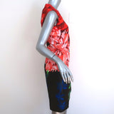Peter Pilotto Cutout Dress Red Floral Print Size US 4 Sleeveless Sheath