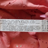 Zara Open Back Top Pink Eyelet Embroidered Cotton Size Medium Sleeveless Blouse