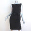 Hanii Y Belted Sheath Dress Black Wool Size 40 Sleeveless Boatneck