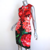 Peter Pilotto Cutout Dress Red Floral Print Size US 4 Sleeveless Sheath