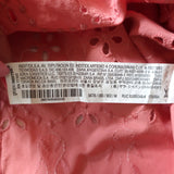 Zara Open Back Top Pink Eyelet Embroidered Cotton Size Medium Sleeveless Blouse