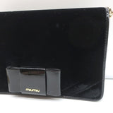 Miu Miu Bow Clutch Black Patent Leather-Trim Velvet Mini Crossbody Bag