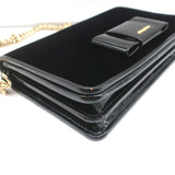 Miu Miu Bow Clutch Black Patent Leather-Trim Velvet Mini Crossbody Bag