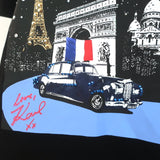 Karl Lagerfeld Embellished Paris Tee Black Cotton Size Medium Short Sleeve Top