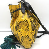 Isabel Marant Beeka Tasseled Bucket Bag Yellow Snake-Embossed Leather Crossbody