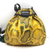 Isabel Marant Beeka Tasseled Bucket Bag Yellow Snake-Embossed Leather Crossbody
