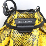 Isabel Marant Beeka Tasseled Bucket Bag Yellow Snake-Embossed Leather Crossbody