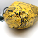 Isabel Marant Beeka Tasseled Bucket Bag Yellow Snake-Embossed Leather Crossbody