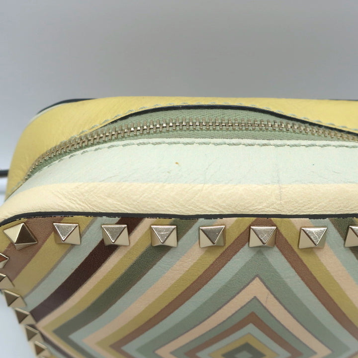 Valentino Rockstud Native Couture 1975 Camera Bag Printed Leather Crossbody
