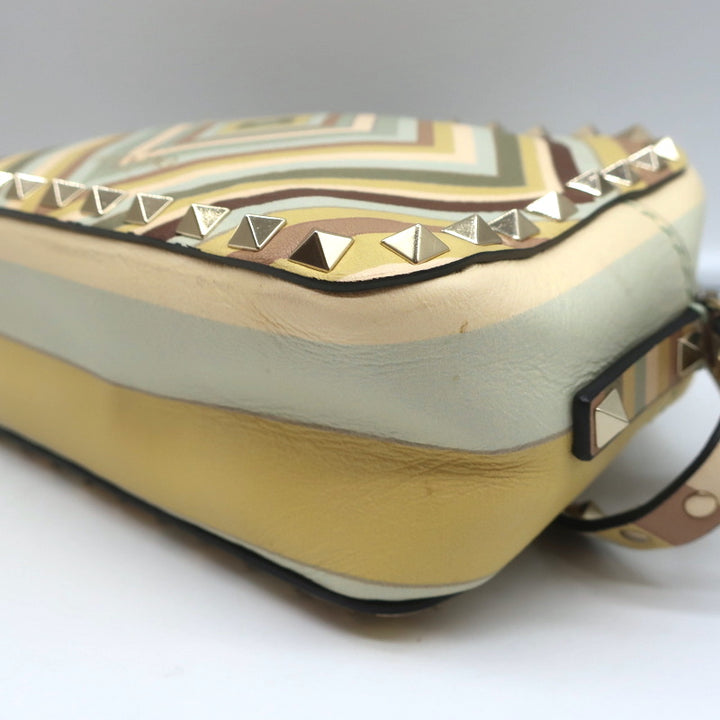 Valentino Rockstud Native Couture 1975 Camera Bag Printed Leather Crossbody