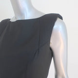 Hanii Y Belted Sheath Dress Black Wool Size 40 Sleeveless Boatneck