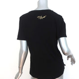 Karl Lagerfeld Embellished Paris Tee Black Cotton Size Medium Short Sleeve Top