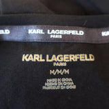 Karl Lagerfeld Embellished Paris Tee Black Cotton Size Medium Short Sleeve Top