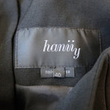 Hanii Y Belted Sheath Dress Black Wool Size 40 Sleeveless Boatneck