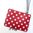 Comme des Garcons Polka Dot Pouch Red Leather Small Clutch Bag NEW