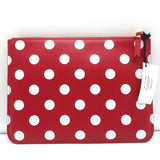 Comme des Garcons Polka Dot Pouch Red Leather Small Clutch Bag NEW