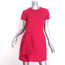 Valentino Pleat-Front Mini Dress Fuchsia Wool-Silk Crepe Size 6 Cap Sleeve Shift