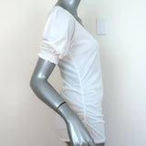 Velvet by Graham & Spencer Puff Sleeve Tee Kami White Cotton Size Medium NEW