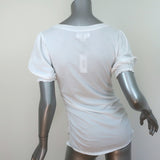 Velvet by Graham & Spencer Puff Sleeve Tee Kami White Cotton Size Medium NEW