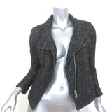 Isabel Marant Etoile Asymmetric Tweed Jacket Black Virgin Wool Size 0