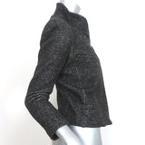 Isabel Marant Etoile Asymmetric Tweed Jacket Black Virgin Wool Size 0
