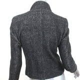 Isabel Marant Etoile Asymmetric Tweed Jacket Black Virgin Wool Size 0
