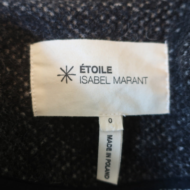 Isabel Marant Etoile Asymmetric Tweed Jacket Black Virgin Wool Size 0
