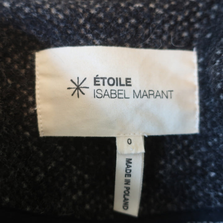 Isabel Marant Etoile Asymmetric Tweed Jacket Black Virgin Wool Size 0