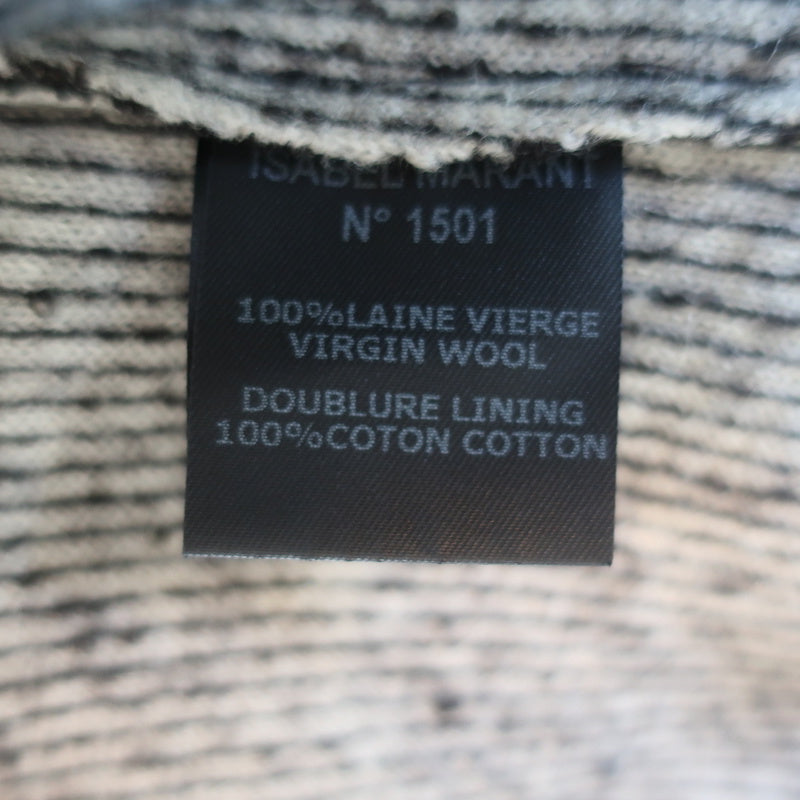 Isabel Marant Etoile Asymmetric Tweed Jacket Black Virgin Wool Size 0