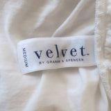 Velvet by Graham & Spencer Puff Sleeve Tee Kami White Cotton Size Medium NEW