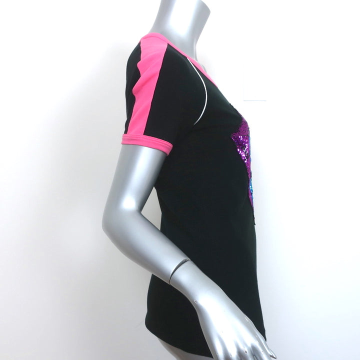 Gucci Loved Sequin Diamond Tee Black Cotton Size Small Short Sleeve Top