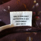 Ulla Johnson Tassel Top Wine Floral Print Ruffled Silk Size 2 Short Sleeve