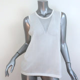 J Brand Sleeveless Top White Sheer-Paneled Cotton Blend Size Large