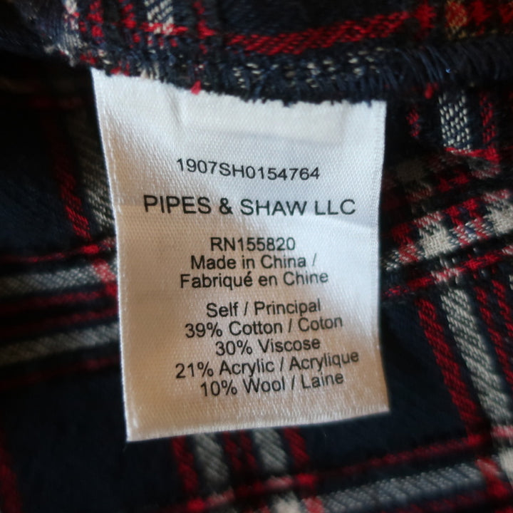 Veronica Beard Top Hawn Navy/Red Plaid Size 4 Flutter Sleeve Blouse