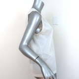 J Brand Sleeveless Top White Sheer-Paneled Cotton Blend Size Large