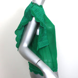 Isabel Marant Etoile Blouse Audrina Green Embroidered Crepe Size 36