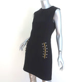 Balenciaga Shoelace-Embellished Dress Black Crepe Size 38 Sleeveless Mini