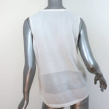 J Brand Sleeveless Top White Sheer-Paneled Cotton Blend Size Large
